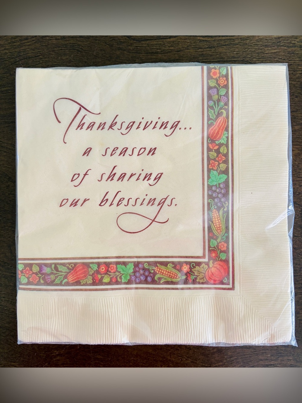 Vintage 1980s Hallmark New Unopened Thanksgiving Paper Napkins 16 Count Fall